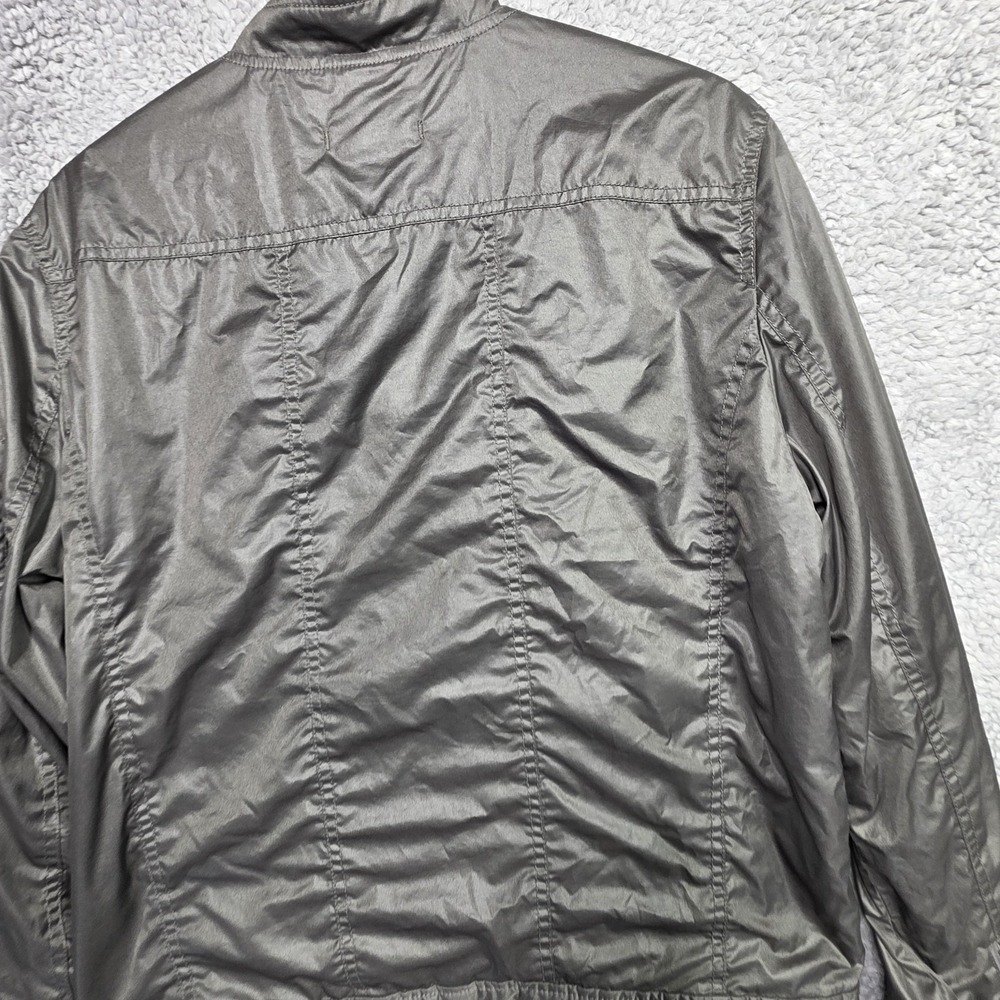 John Varvatos Collection Men Gray Racer Jacket Zip Front Windbreaker Size Medium - Picture 14 of 14